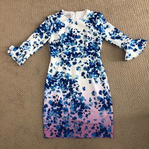 Donna Morgan Rebecca Bell Sleeve Floral Dress